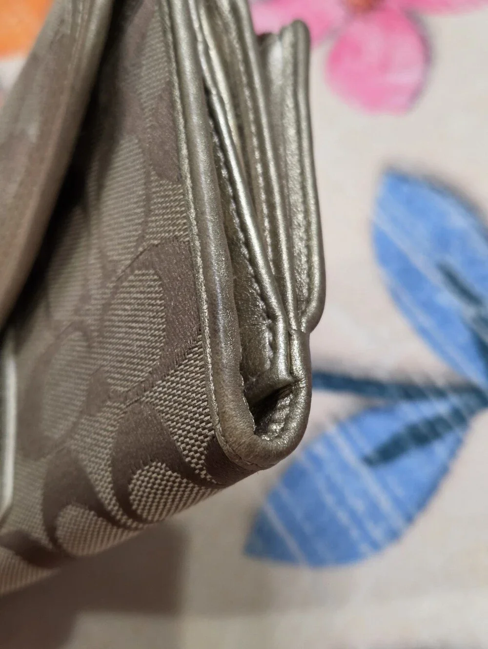 Coach Legacy Signature Jacquard Canvas Turnlock Long Wallet